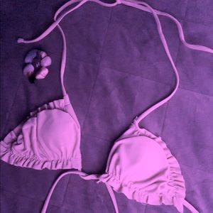 Light pink ruffle bikini top